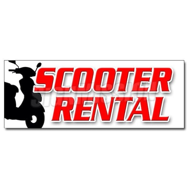 Signmission SCOOTER RENTAL DECAL sticker scooter rent vespa shop travel mobility, D-12 Scooter Rental D-12 Scooter Rental - main